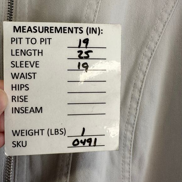 WHBM Light Gray Full Zip Blazer Jacket Womens Size 14 Business Casual Feminine - Picture 16 of 16